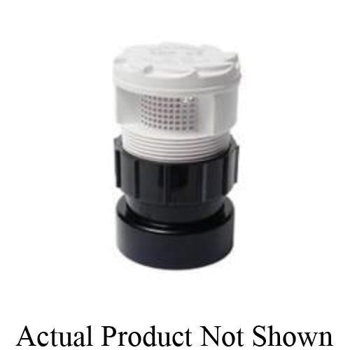 Sioux Chief TurboVent™ 250-122PB Air Admittance Valve, 1-1/2 to 2 in Thread x Hub Adapter, PVC, Black, Domestic