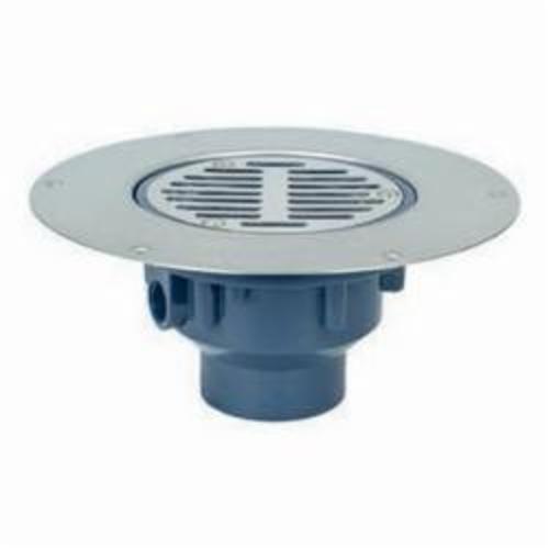 Tomahawk Halo™ 822-2PS Adjustable Floor Drain With Round Ring and Strainer, 2 in Outlet, Hub Connection, PVC Drain, Domestic