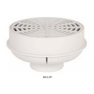 Sioux Chief QuadDrain™ 841-2P Floor Drain With Strainer, 2 in Outlet, Hub Connection, 6-1/2 in Grid, PVC Drain, Domestic