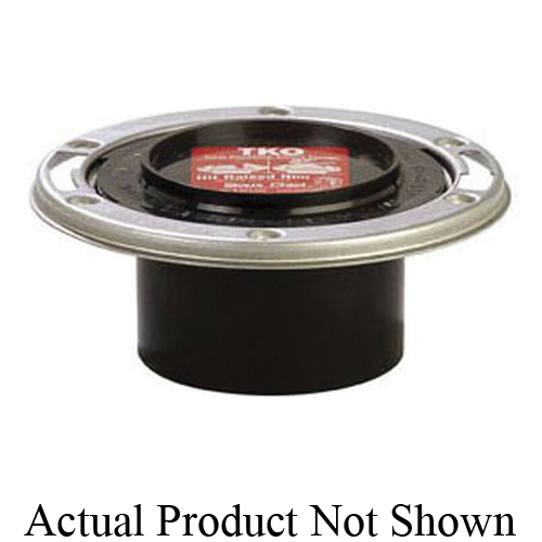 Sioux Chief TKO™ 884-ATMPK Open Closet Flange With Stainless Steel Swivel Ring, 4 in ID x 7.13 in OD, 3 x 4 in Hub Pipe, ABS, Domestic