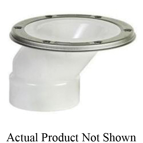Sioux Chief FullFlush™ 889-POM Open Offset Closet Flange With Stainless Steel Swivel Ring, PVC, Domestic