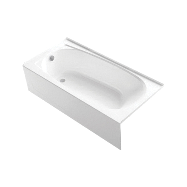 Sterling® 71041110-0 Bathtub, Performa™, Rectangle Shape, 60-1/4 in L x 30-1/4 in W, Left Drain, High Gloss White