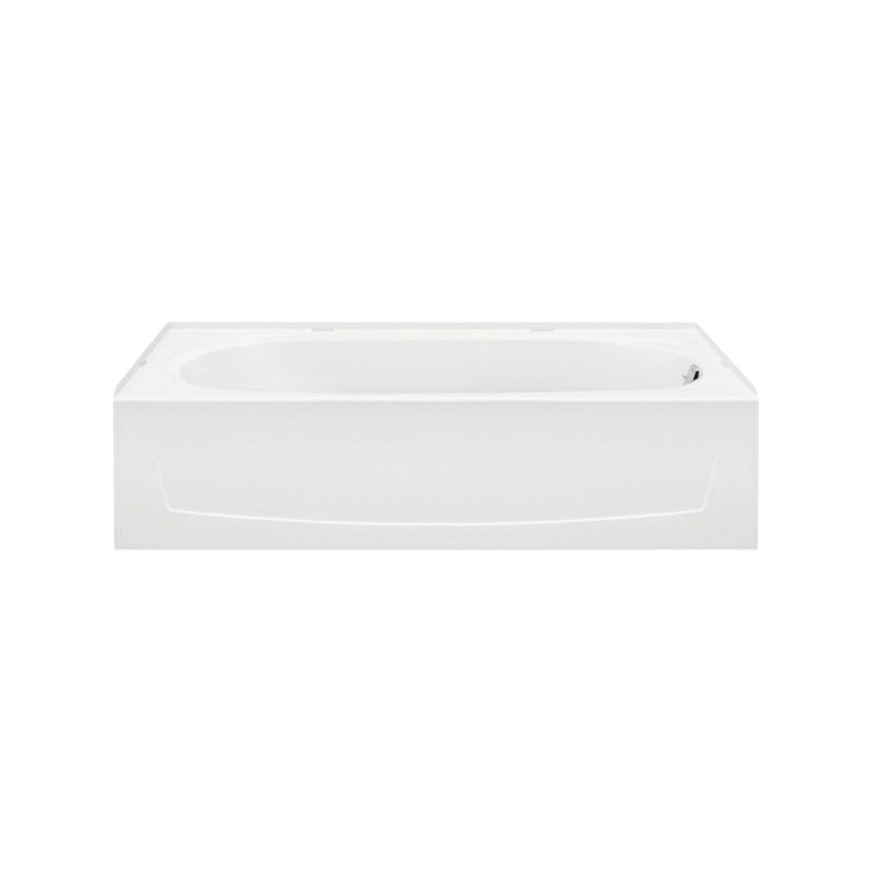 Sterling® 71041120-0 Bathtub, Performa™, Soaking Hydrotherapy, Rectangle Shape, 60-1/4 in L x 30-1/4 in W, Right Drain, White