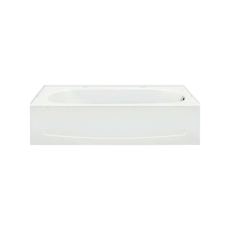 Sterling® 71041120-0 Bathtub, Performa™, Soaking Hydrotherapy, Rectangle Shape, 60-1/4 in L x 30-1/4 in W, Right Drain, White