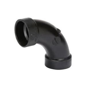Streamline® 2871 A304 1/4 Bend Long Sweep Pipe Elbow, 1-1/2 in Nominal, Hub End Style, ABS Plastic, Domestic