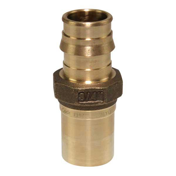 Uponor ProPEX® LFP4507575 Press Fitting Adapter, 3/4 in, PEX x Copper, 250 psi, Brass, Import