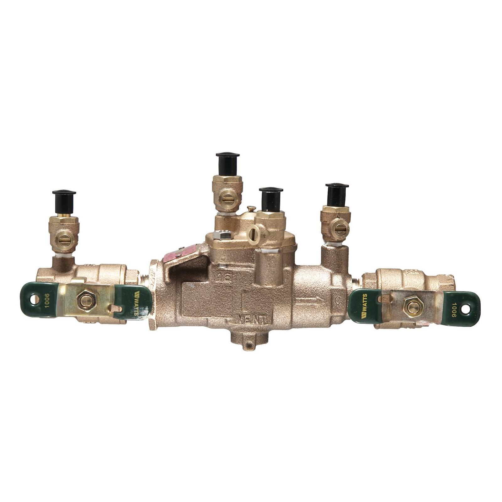 WATTS® 0391003 LF009M3-QT Reduced Pressure Zone Assembly, 3/4 in Nominal, NPT End Style, Quarter-Turn Ball Valve, Cast Copper Silicon Alloy Body, Domestic
