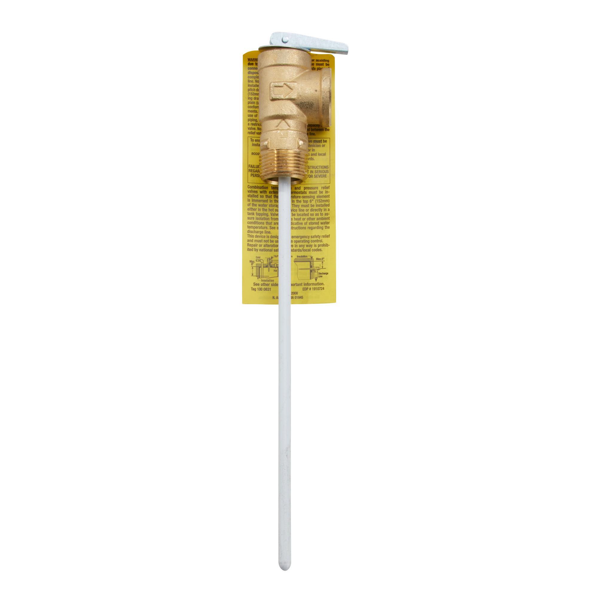 WATTS® 0066110 100XL Temperature/Pressure Relief Valve, 3/4 in Nominal, 150 psi Pressure, Brass Body