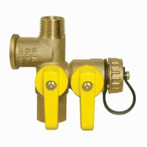 Webstone Expansion Tank Pro Service Valve™ 41672 Pro-Pal® 41672 Ball Valve, 1/2 in Nominal, FNPT x MNPT x FNPT x Hose End Style, Forged Brass Body, Full Port, PTFE Softgoods