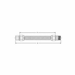 BrassCraft® ProCoat® CSSB21-24 Gas Connector, 3/4 in, FNPT Straight x MNPT Straight, 24 in L, Stainless Steel, Domestic