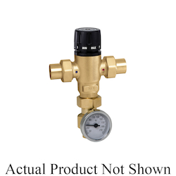Caleffi MixCal™ 521519A 3-Way Adjustable Thermostatic and Pressure Balanced Mixing Valve, 3/4 in, C, 200 psi, 1 gpm, Brass Body
