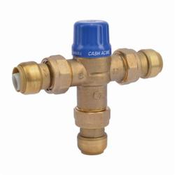 Sharkbite® Heatguard® 24505 HG110-D Thermostatic Mixing Valve, 3/4 in Nominal, Push-Fit End Style, 145 psi Pressure, Brass Body, Import