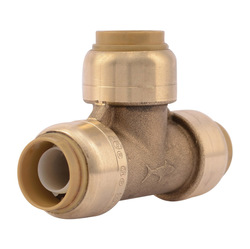 Sharkbite® U362LF Pipe Tee, 1/2 in Nominal, Push-Fit End Style, Brass, Import