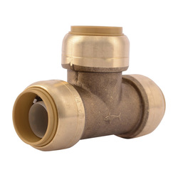 Sharkbite® U370LF Pipe Tee, 3/4 in Nominal, Push-Fit End Style, Brass, Import