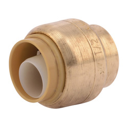 Sharkbite® U514LF Pipe End Cap, 1/2 in Nominal, Push-Fit End Style, Brass, Import
