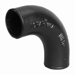 Charlotte NH 00016 0600 Pipe Short Sweep, 2 in Nominal, Spigot End Style, Cast Iron, Black, Domestic