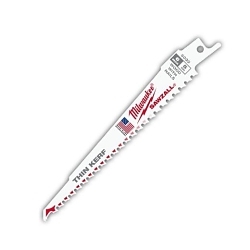 Milwaukee® SAWZALL® 48-00-5035 Heavy Duty High Performance Tapered Back Reciprocating Saw Blade, 6 in L x 3/4 in W, 5 TPI, Bi-Metal Body, Universal/Toothed Edge Tang