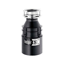 Insinkerator® 76037H Badger® 5 Continuous Feed Garbage Disposal, 1-1/2 in Drain, 1/2 hp, 120 VAC, 1725 rpm Grinding, 26 oz Grinding Chamber, Domestic