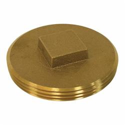 Jones Stephens™ P50350 Raised Head Cleanout Plug, 3-1/2 in, Brass, Domestic