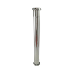 Keeney 1908PC Extension Tube, 1-1/2 in ID x 16 in L, 22 ga Brass, Polished Chrome, Import