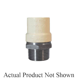 LEGEND 302-434 Pipe Adapter, 3/4 in Nominal, MNPT x CPVC End Style, 304 Stainless Steel, Import