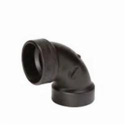 Streamline® 02876 A300 DWV Elbow, 1-1/2 in Nominal, Hub End Style, ABS, Domestic