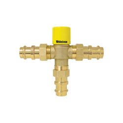 Webstone Pro-Connect Press® Clean Brass® H-78204W 7820W Heavy Duty Thermostatic Mixing Valve With Temperature Locking Handle, 1 in Nominal, Press End Style, 150 psi Pressure, 0.5 gpm Flow Rate, Forged Brass Body, Import