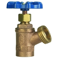 NIBCO® N64K008 73CL Multi-Turn Boiler Drain Valve, 3/4 in Nominal, FNPT x Hose End Style, 125 psi Pressure, Cast Copper Body, Import
