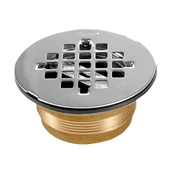 Oatey® 42150 140 Shower Drain With Stainless Steel Strainer, 2 in Nominal, No Caulk/Solvent Weld Connection, 4-1/4 in Stainless Steel Grid, Cast Brass Drain, Import