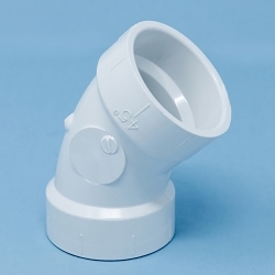 Streamline® 05888 45 deg DWV Bend, 4 in Nominal, Hub End Style, SCH 40/STD, PVC, Domestic
