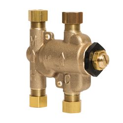 WATTS® Under Sink Guardian® 0204143 USG Thermostatic Mixing Valve, 3/8 in Nominal, Compression End Style, 150 psi Pressure, 0.25 gpm Flow, Brass Body, Domestic