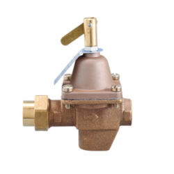 WATTS® 0386421 1156 Water Feed Regulator, 1/2 in Nominal, Union Solder Inlet End Style, 100 psi Pressure, Bronze Body, Domestic