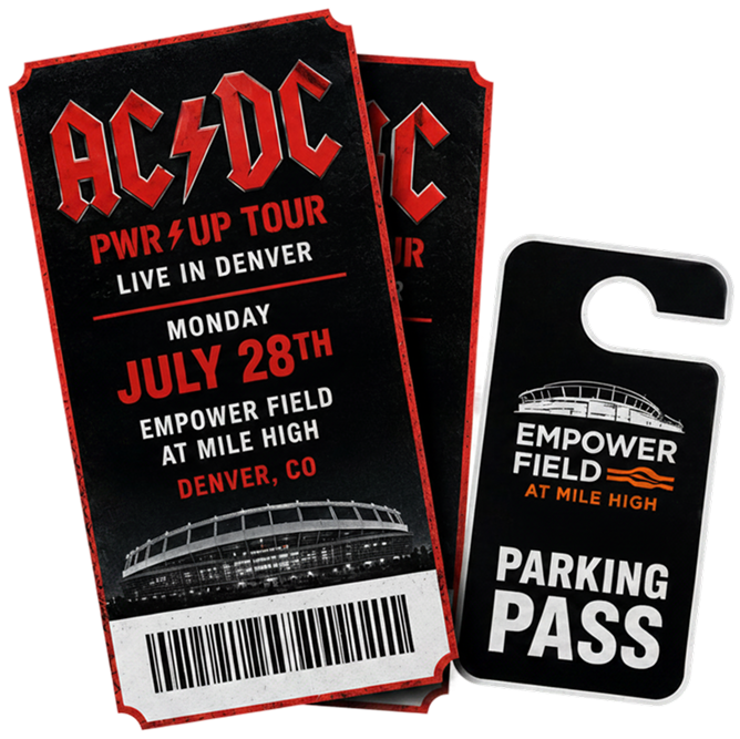 AC/DC ticket and parking pass giveaway